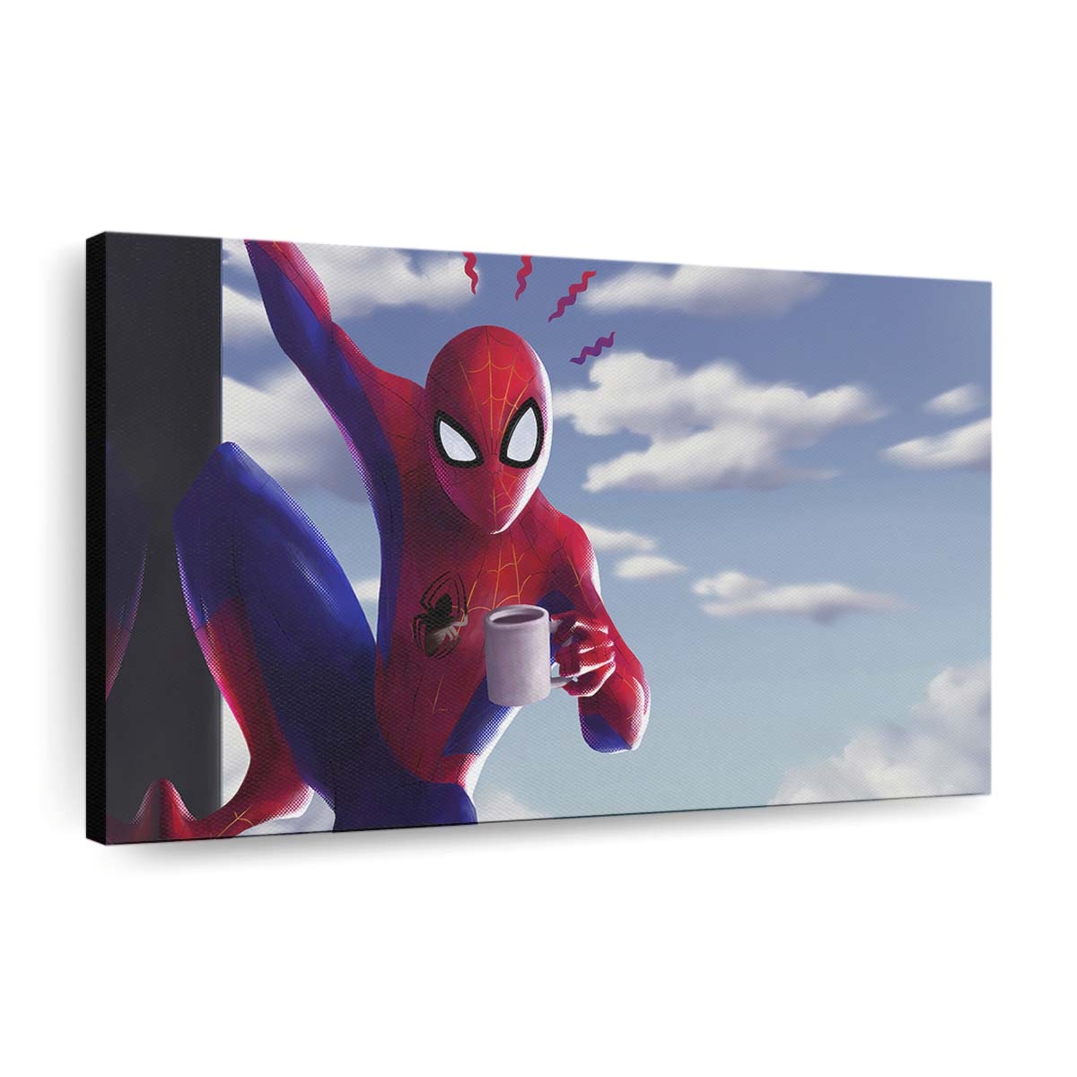 Spider Man Kaffee Leinwandbild - Wanddeko