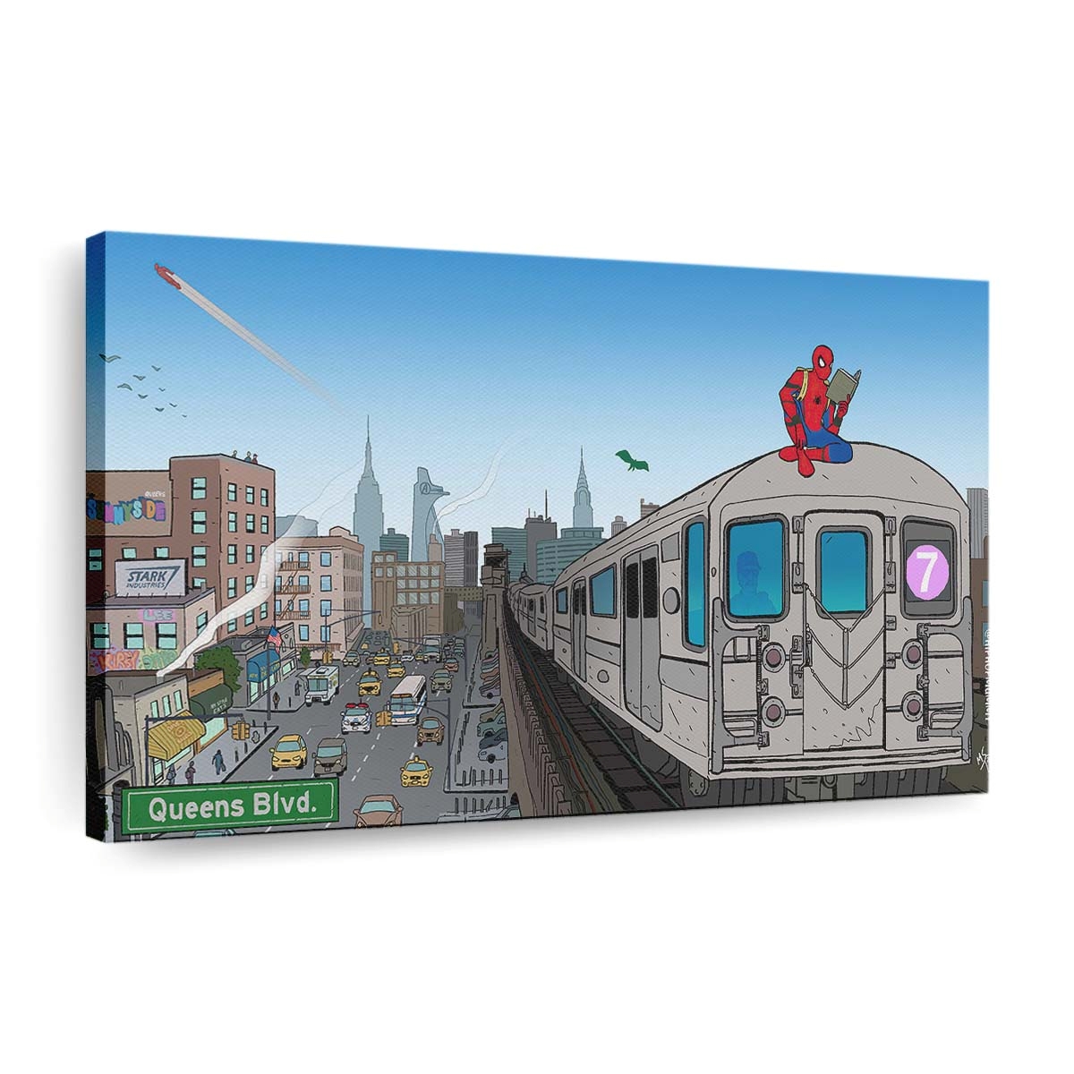 Spider Man Tag in Queens Leinwandbild - Wanddeko