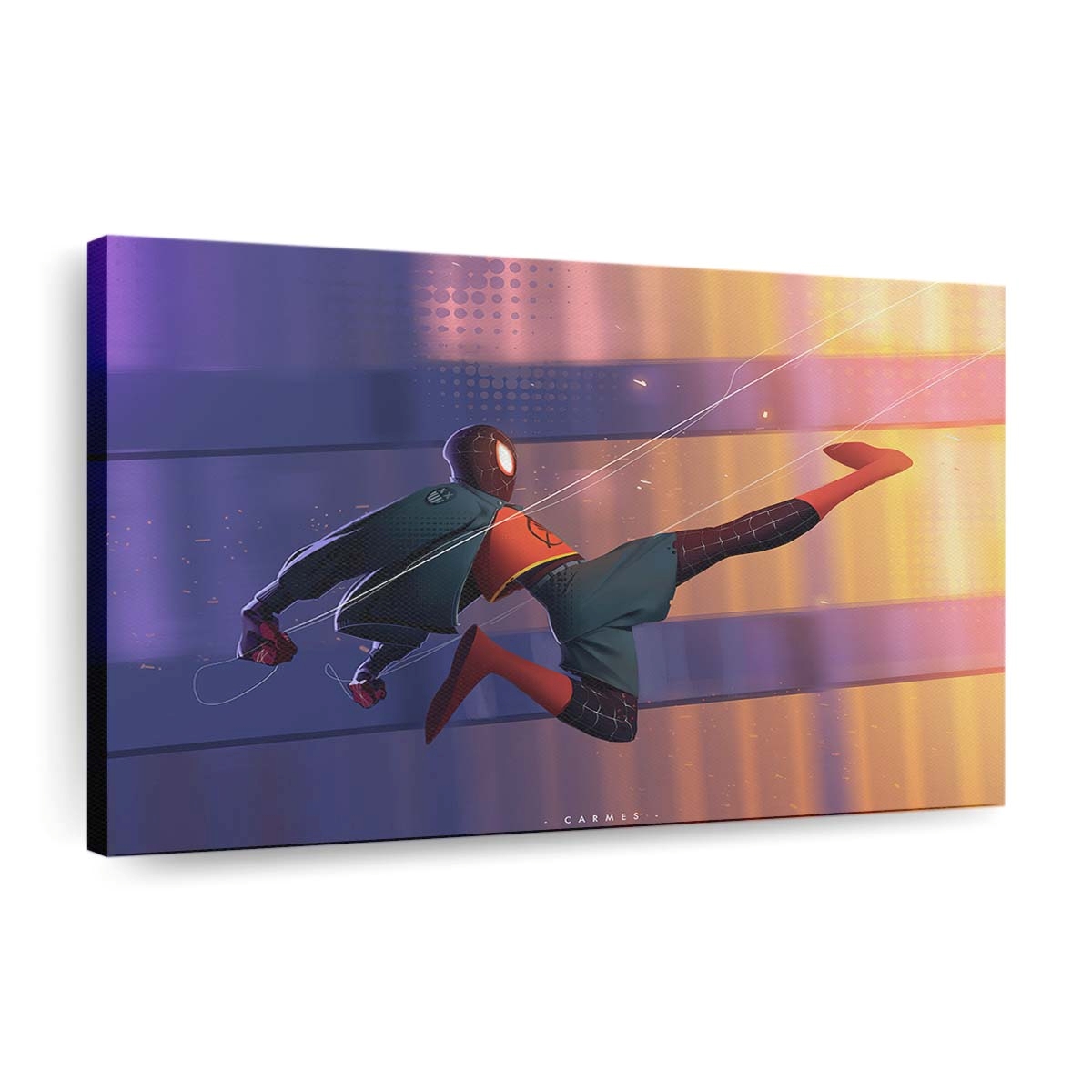 Spider Man Flugkick Leinwandbild - Wanddeko