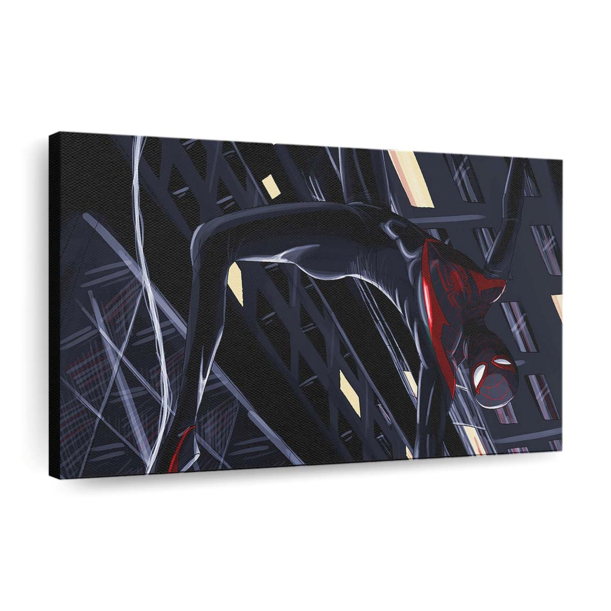 Spider Man springt herunter Leinwandbild - Wanddeko