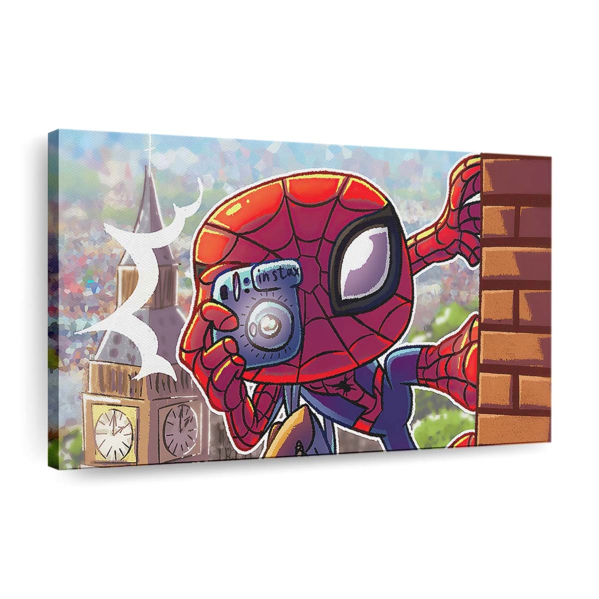 Spider Man schießt Leinwandbild - Wanddeko