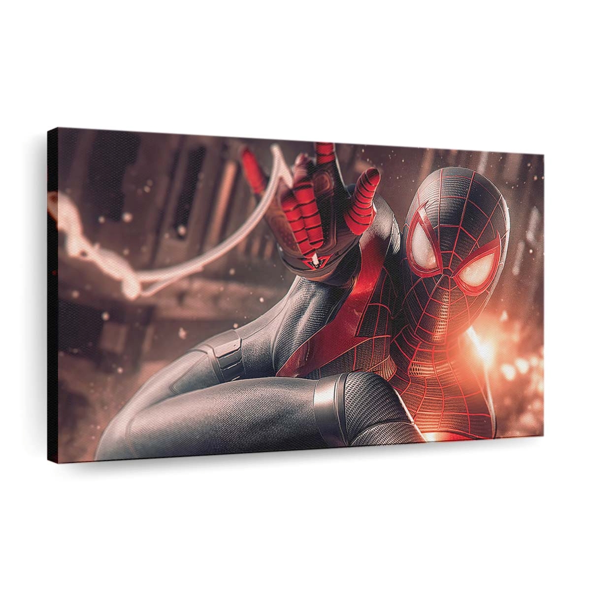 Spider Man Miles Morales Digital Art Leinwandbild - Wanddeko