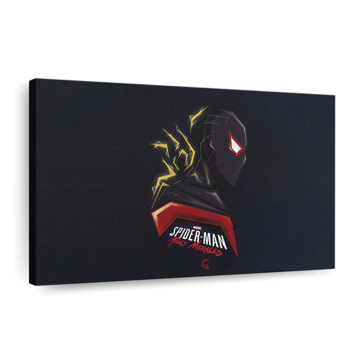 Spider Man Miles Morales Minimal Art Leinwandbild - Wanddeko