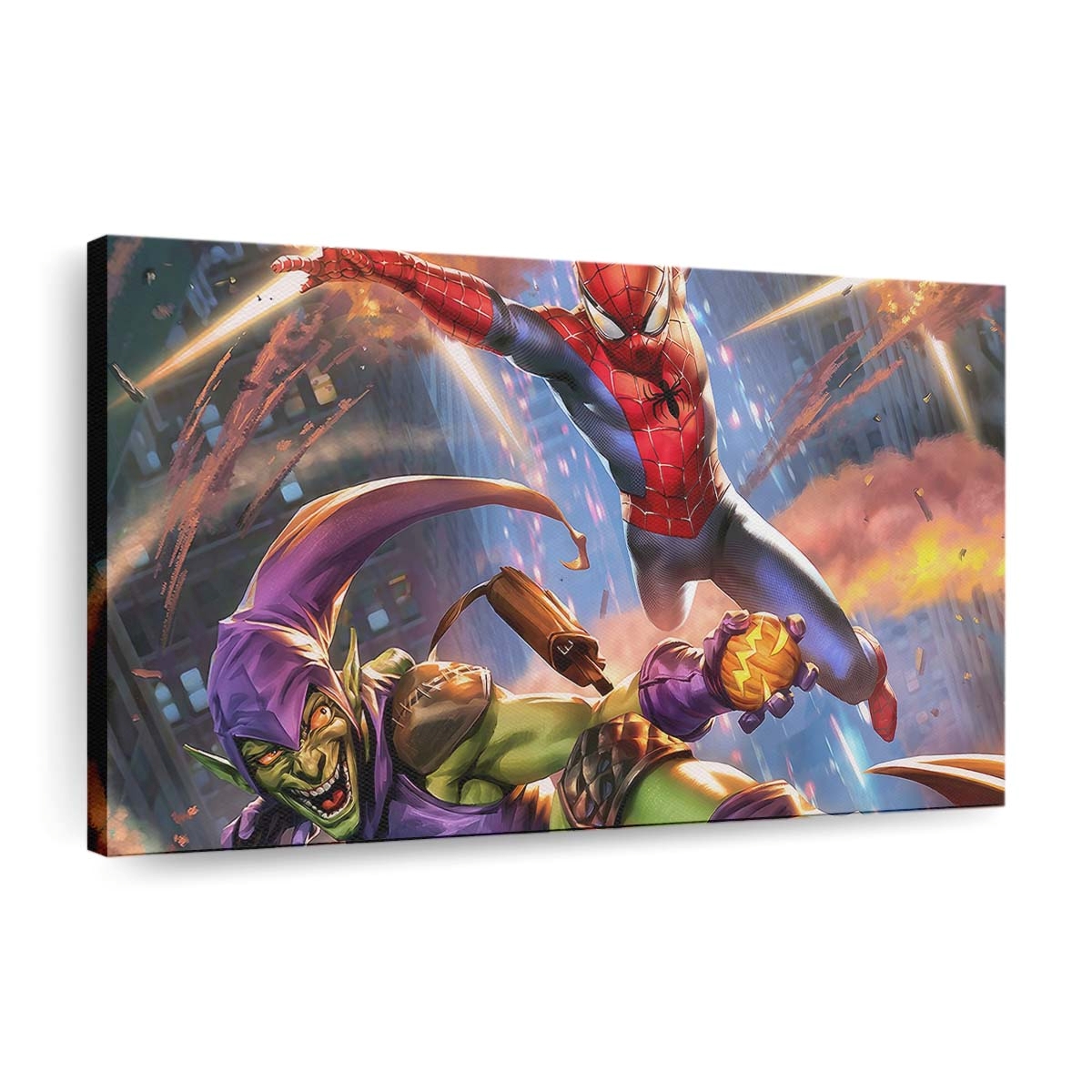 Spider Man gegen Goblin 2 Leinwandbild - Wanddeko