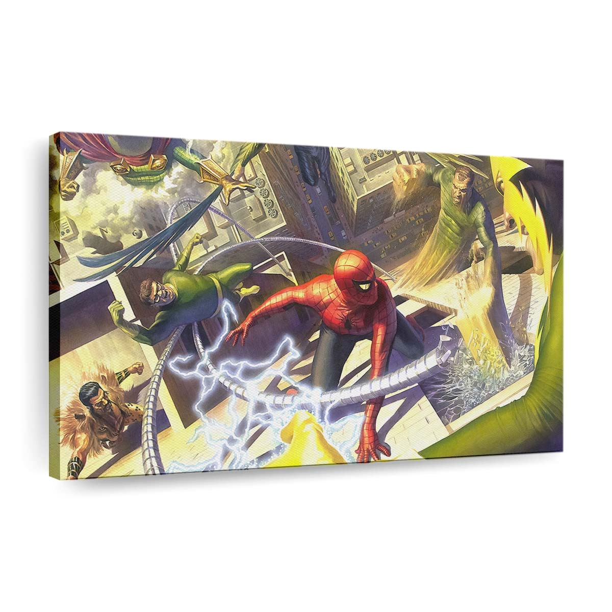 Spider Man gegen Sinister Six Leinwandbild - Wanddeko