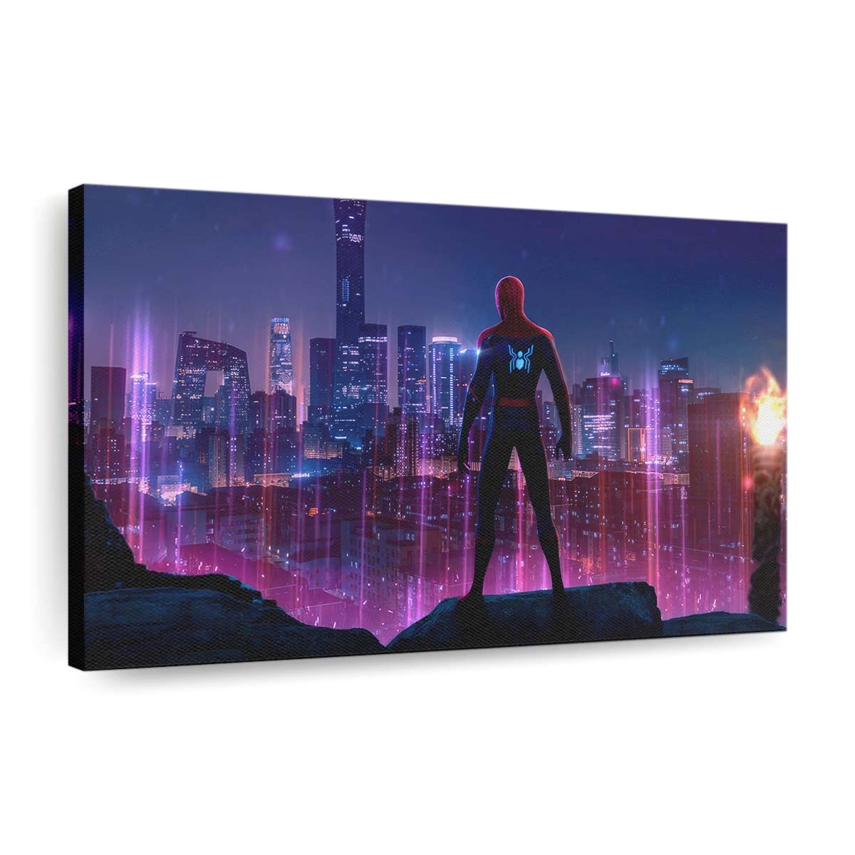 Spider Man wacht über Queens Leinwandbild - Wanddeko