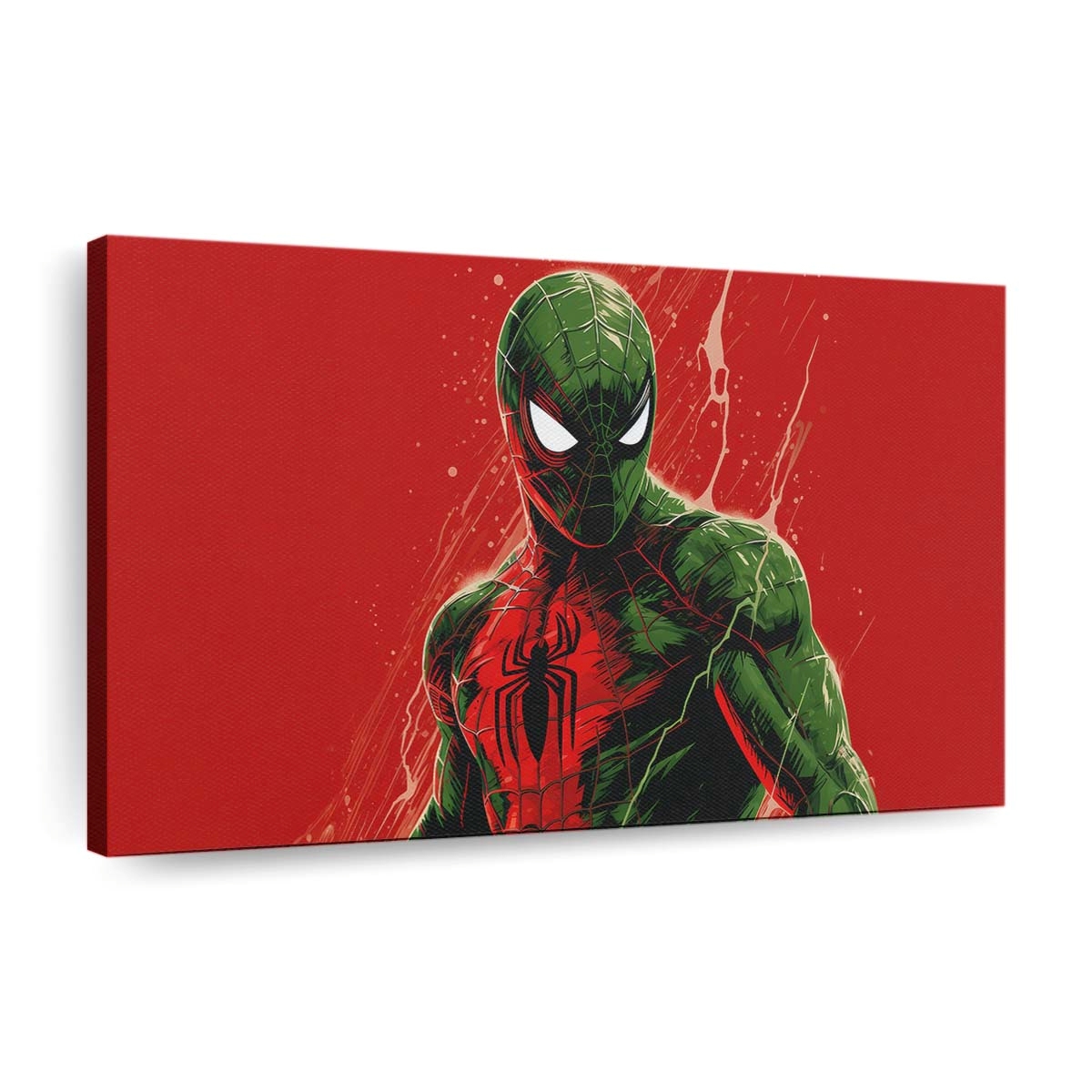 Spider Man mit auffälligem rotem Logo Leinwandbild - Wanddeko