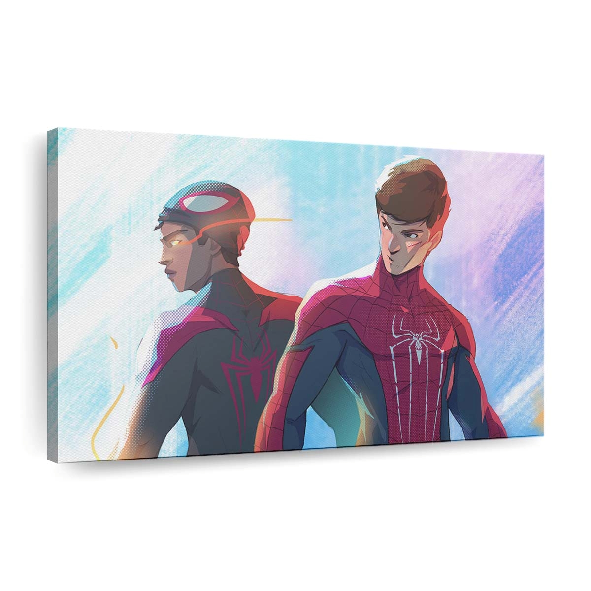 Spider Man mit Future Miles Morales Leinwandbild - Wanddeko