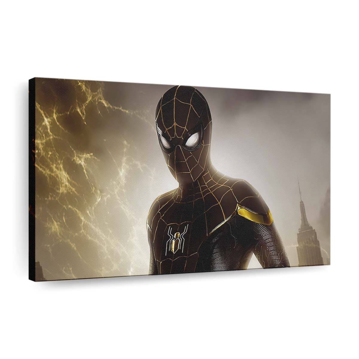 Spider New Suit Gold Leinwandbild - Wanddeko