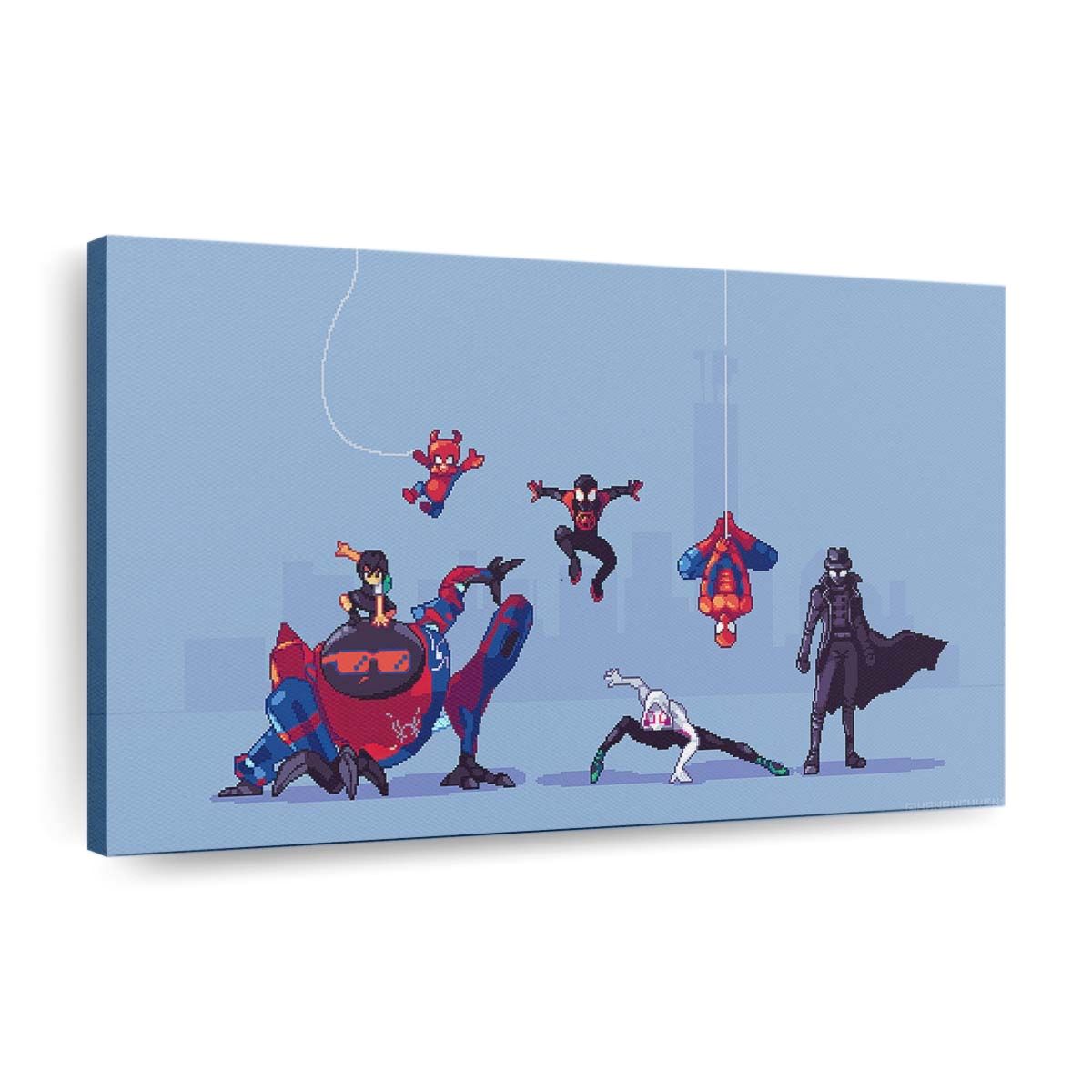 Spider Verse 8 Bit Leinwandbild - Wanddeko