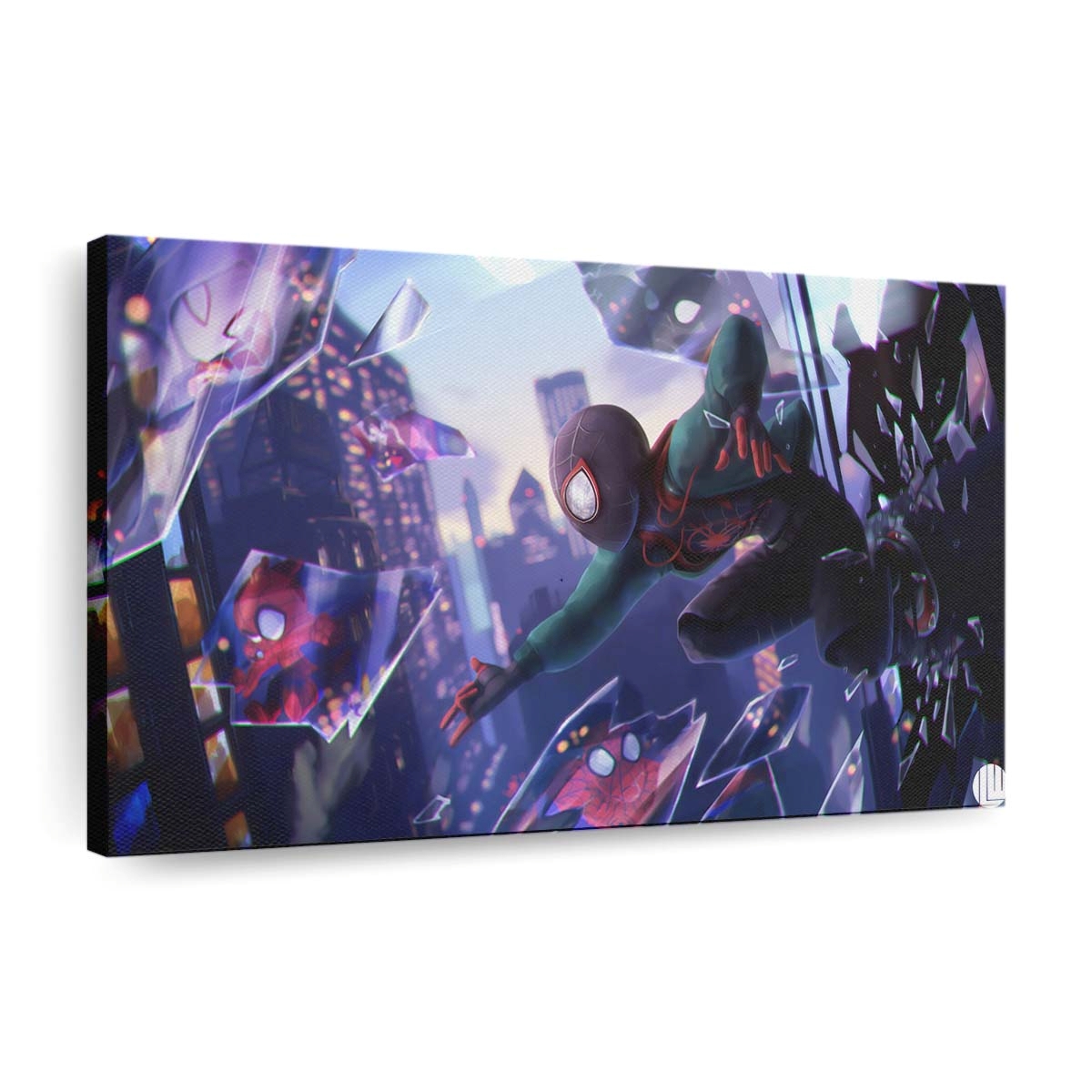 Spider Verse All Heroes Leinwandbild - Wanddeko