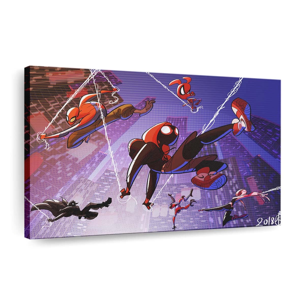 Spider Verse Cartoon Art Leinwandbild - Wanddeko