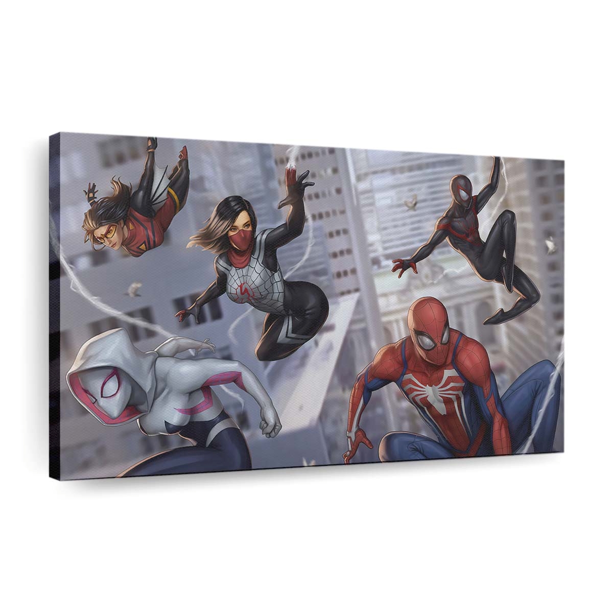 Spider Verse Gang Heroes Leinwandbild - Wanddeko