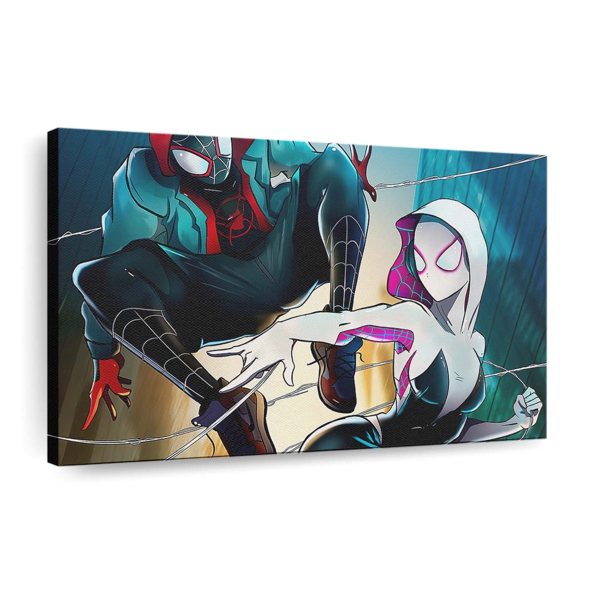 Spider Verse Miles And Gwen Leinwandbild - Wanddeko