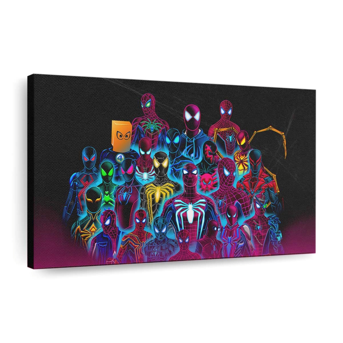 Spider Verse Neon Kunstwerk Leinwandbild - Wanddeko