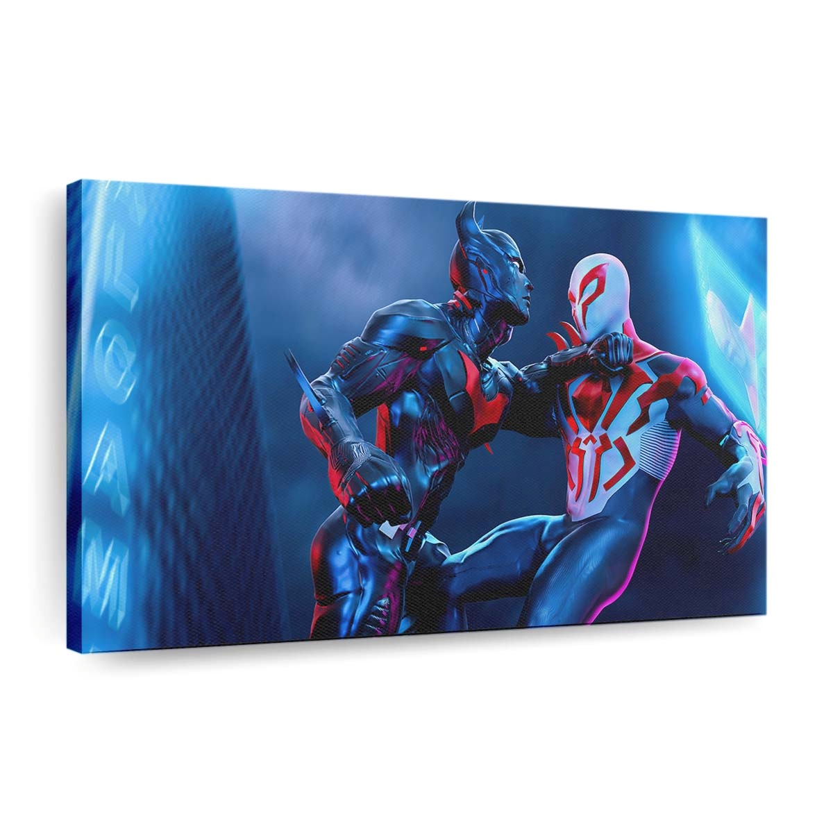 Spider Man 2077 Vs Batman Beyond Leinwandbild - Wanddeko