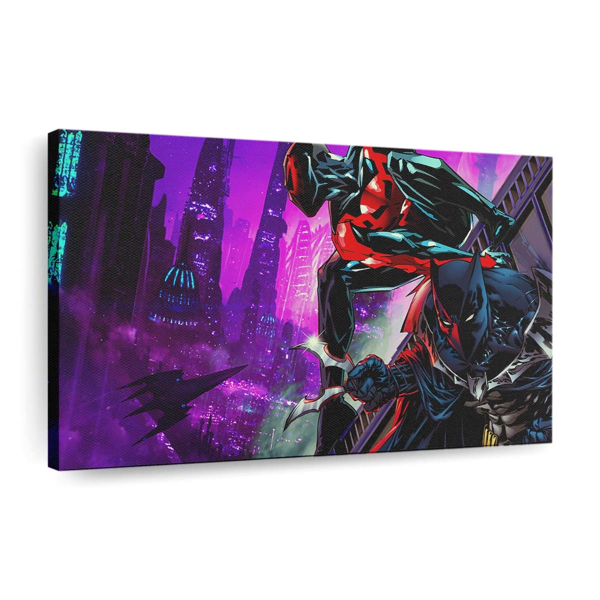 Spider Man 2099 und Batman Million Leinwandbild - Wanddeko