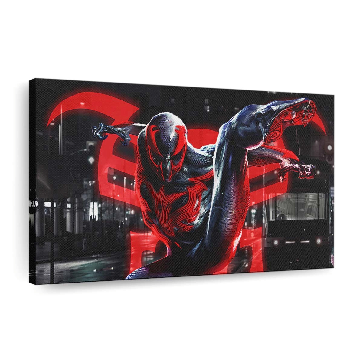 Spider Man 2099 Blue Neon Leinwandbild - Wanddeko