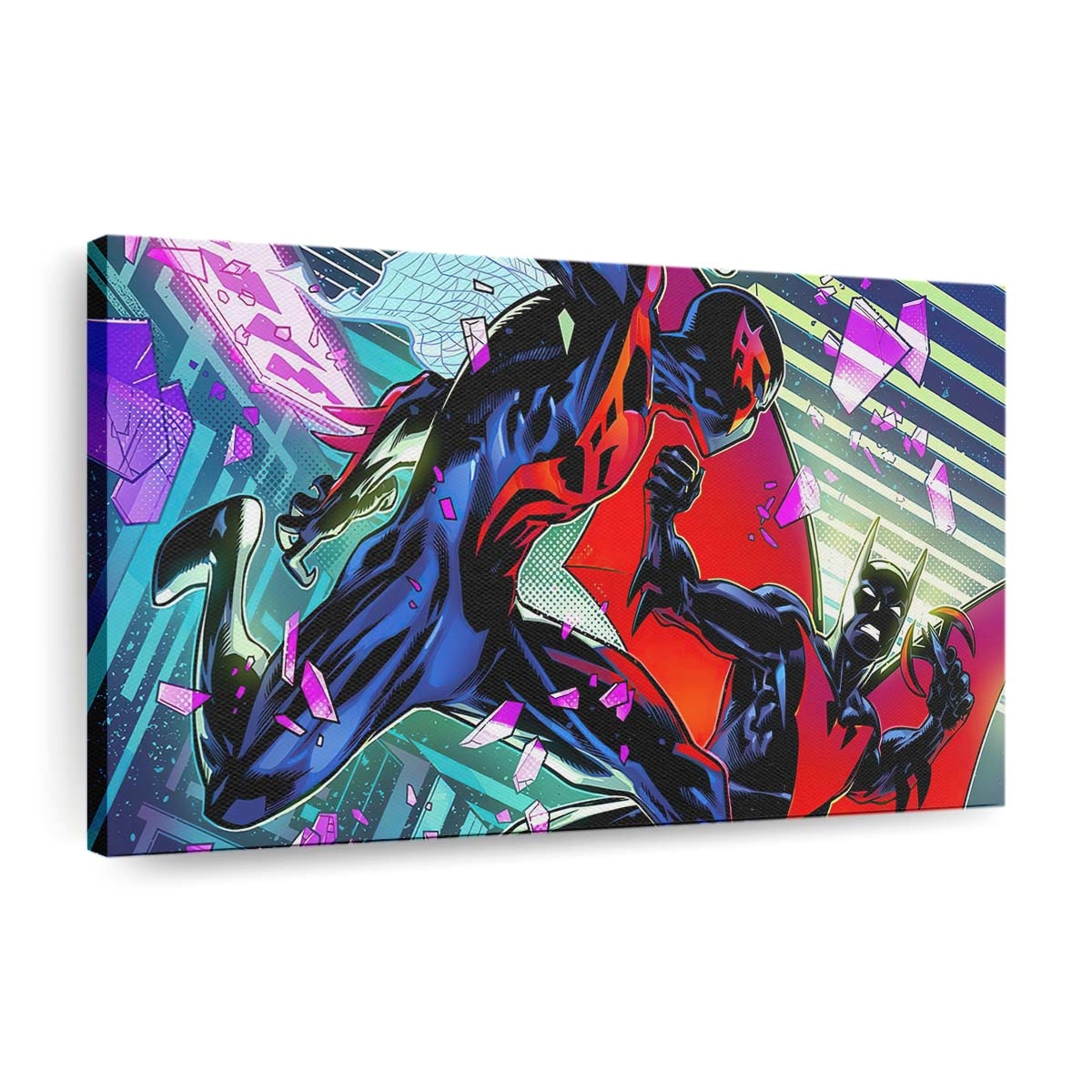 Spider Man 2099 Vs Batman Beyond Leinwandbild - Wanddeko
