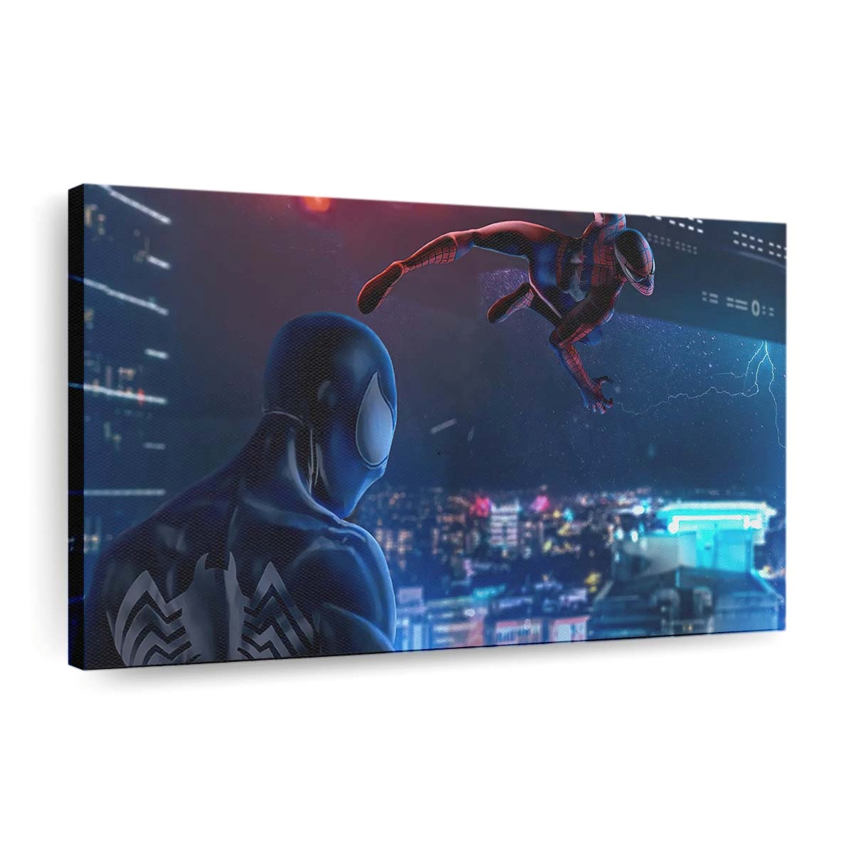 Spider Man 3 Glowing Night Leinwandbild - Wanddeko