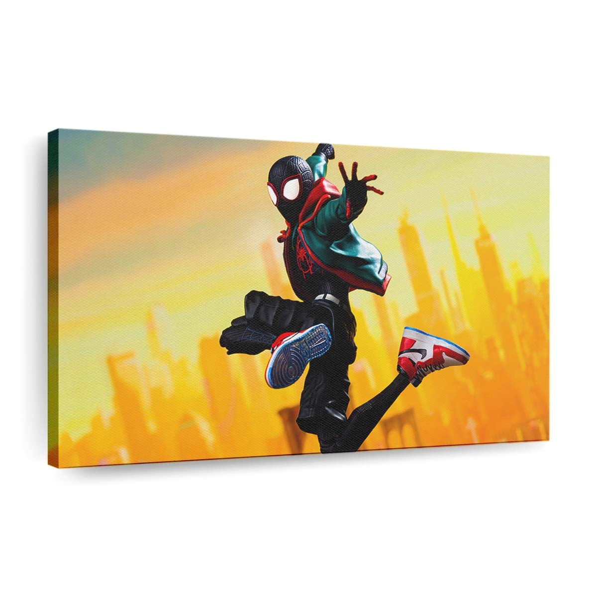 Spider Man Across The Spiderverse Queens City Leinwandbild - Wanddeko