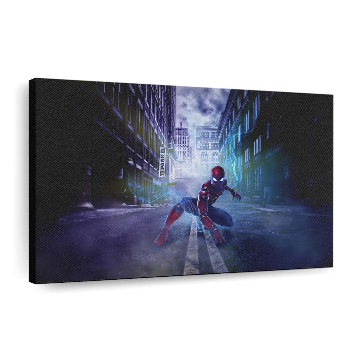 Spider Man Adventure In The Dark Streets Leinwandbild - Wanddeko