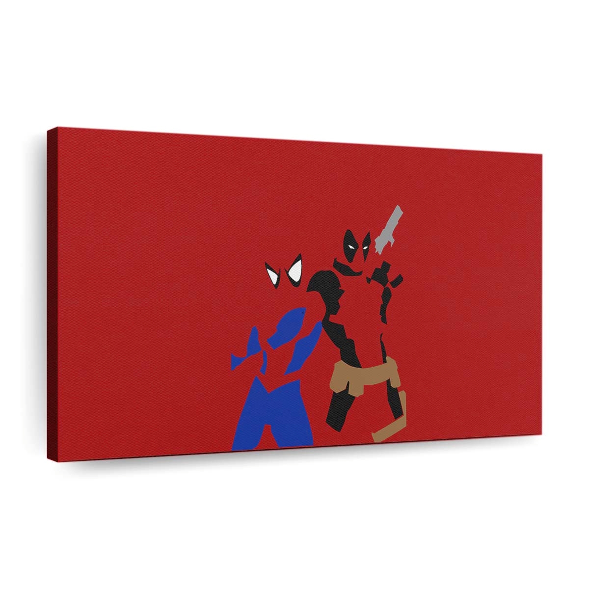 Spider Man und Deadpool Minimalismus Leinwandbild - Wanddeko