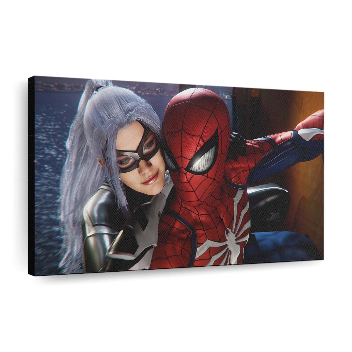 Spider Man und Felicia Hardy in Spider Man Leinwandbild - Wanddeko