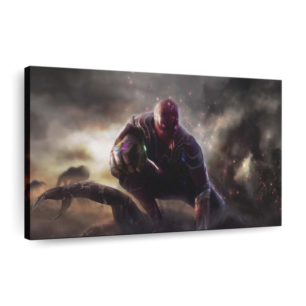Spider Man trägt Infinity Gauntlet Leinwandbild - Wanddeko