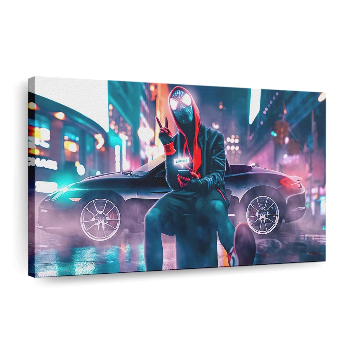 Spider Man chillt in der Stadt 2 Leinwandbild - Wanddeko