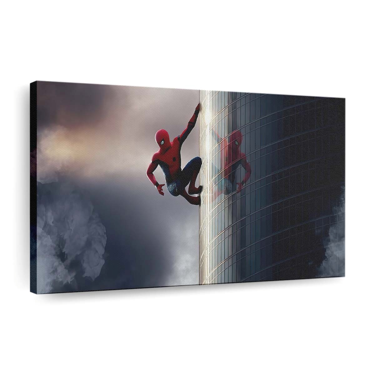Spider Man beim Klettern auf Wand 2 Leinwandbild - Wanddeko