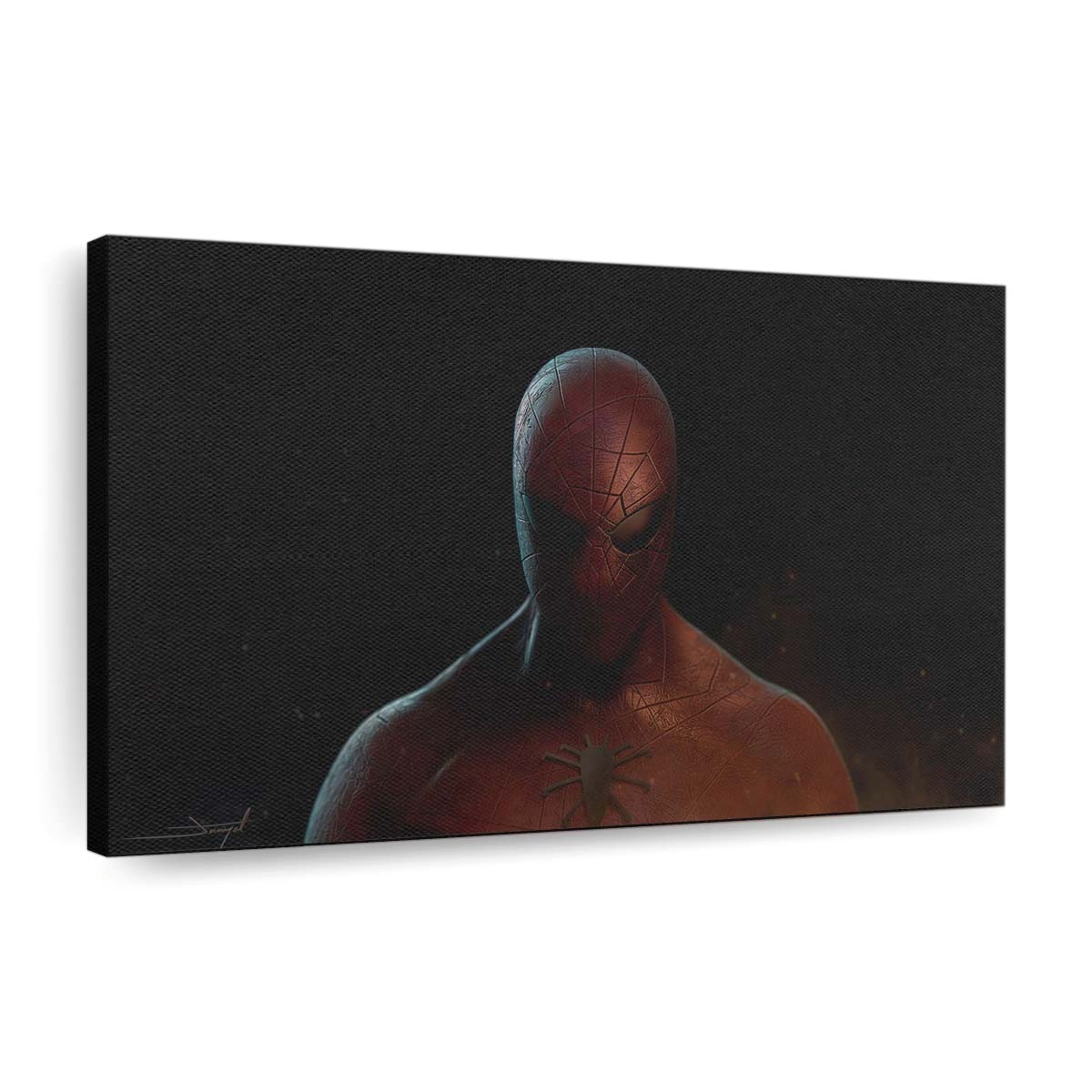 Spider Man Nahaufnahme Kunstwerk Leinwandbild - Wanddeko