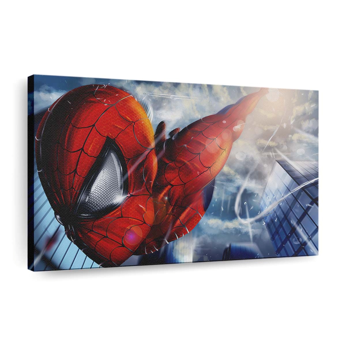 Spider Man kommt Nahaufnahme Leinwandbild - Wanddeko