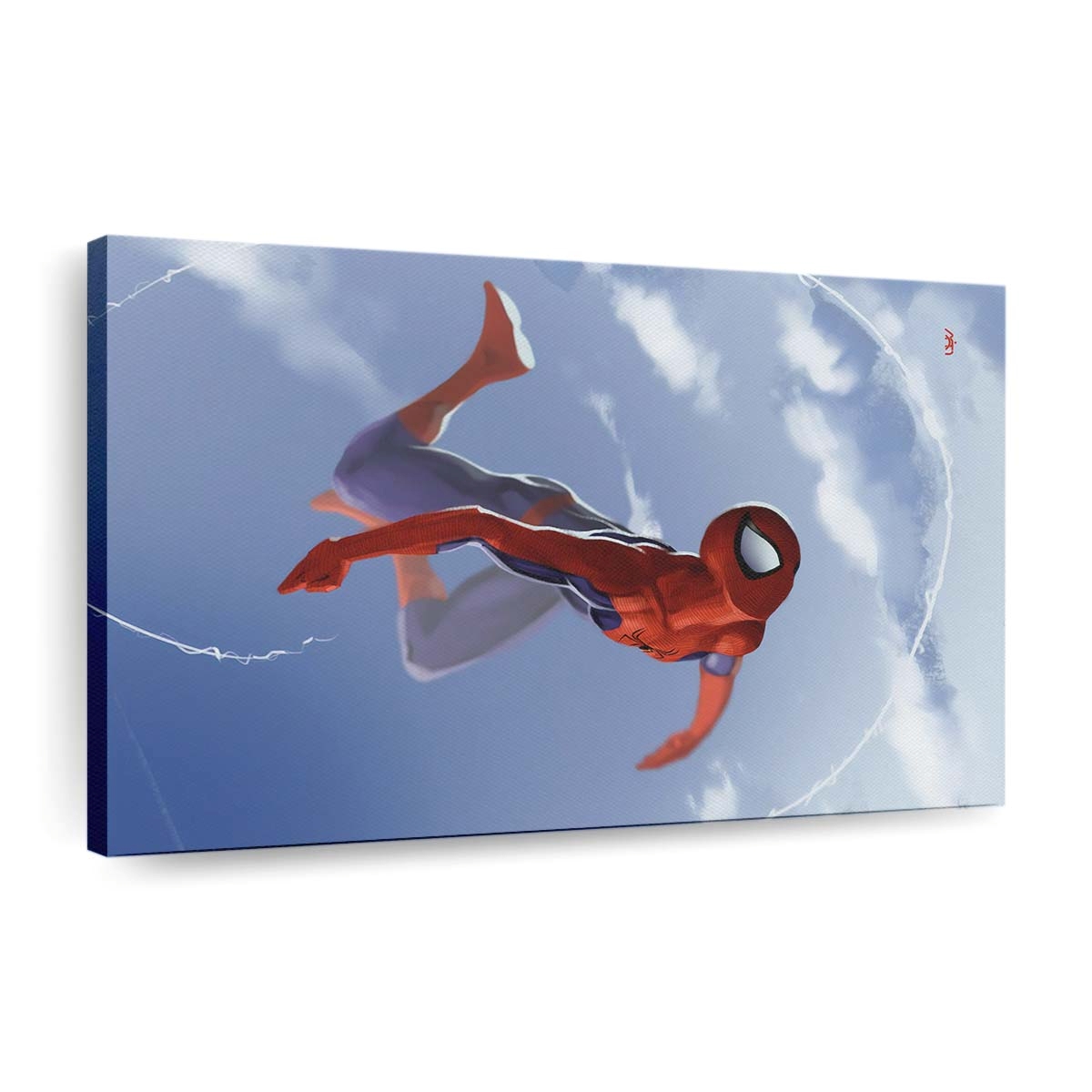 Spider Man fällt 3 Leinwandbild - Wanddeko