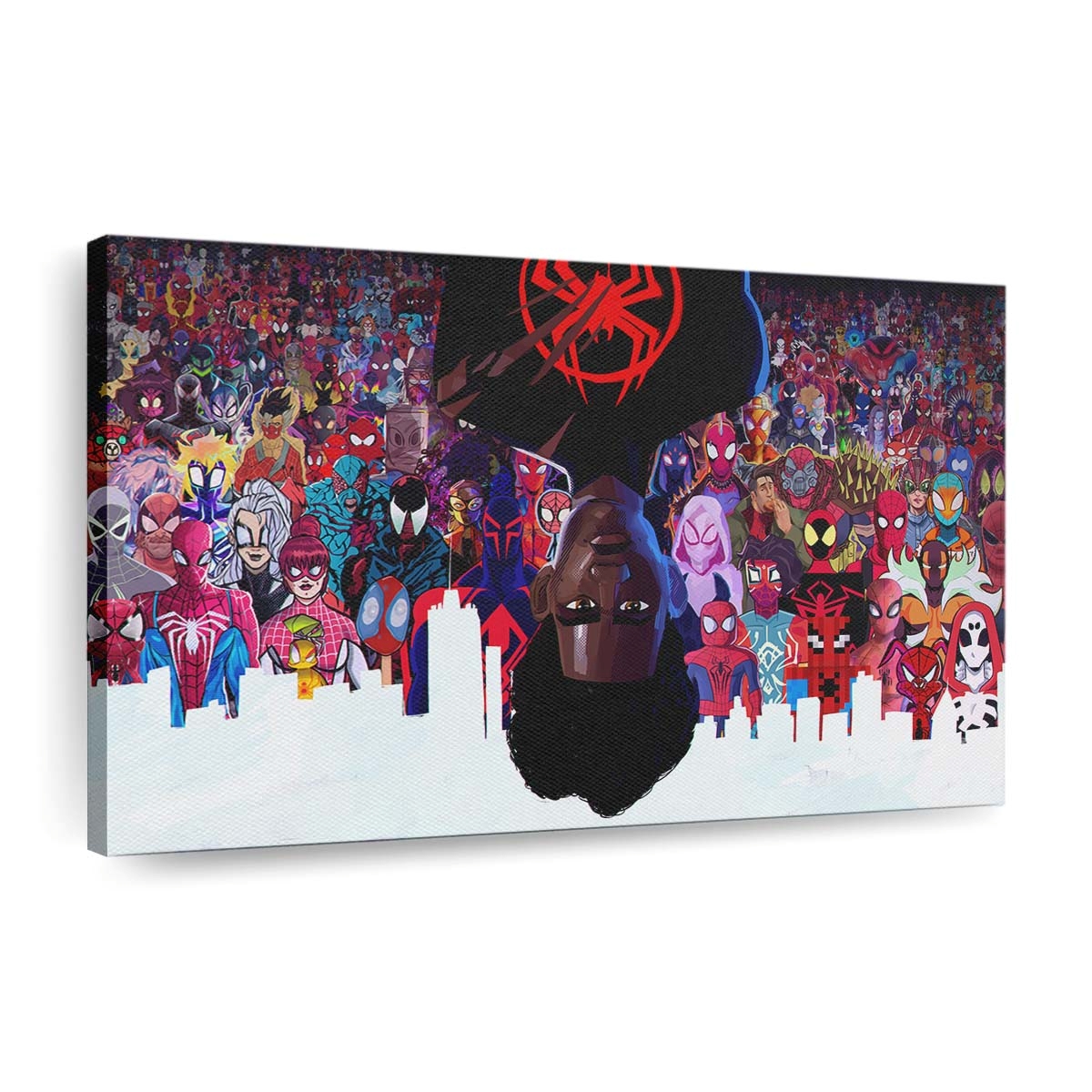 Spider Man aus allen Versionen Leinwandbild - Wanddeko