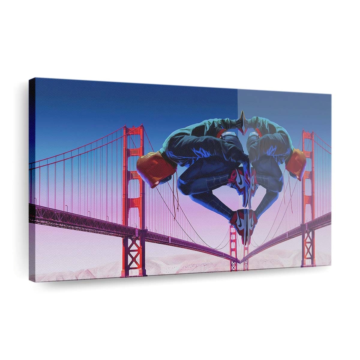 Spider Man Golden Gate Bridge Leinwandbild - Wanddeko