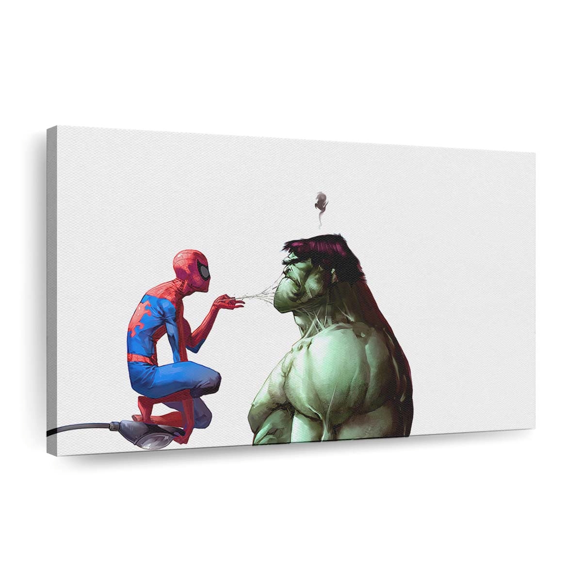 Spider Man Hulk Lustig Leinwandbild - Wanddeko