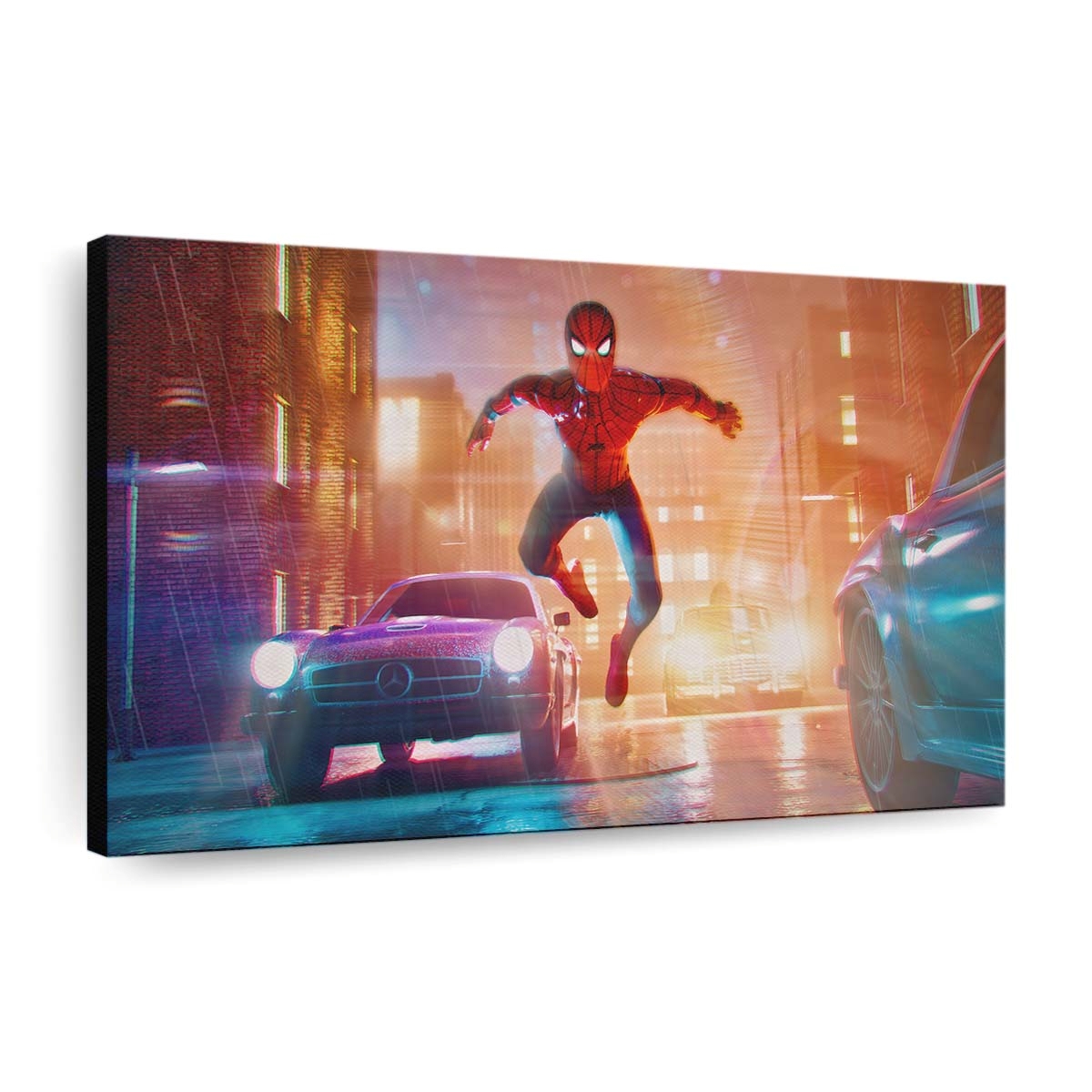 Spider Man im Spider Versum Leinwandbild - Wanddeko