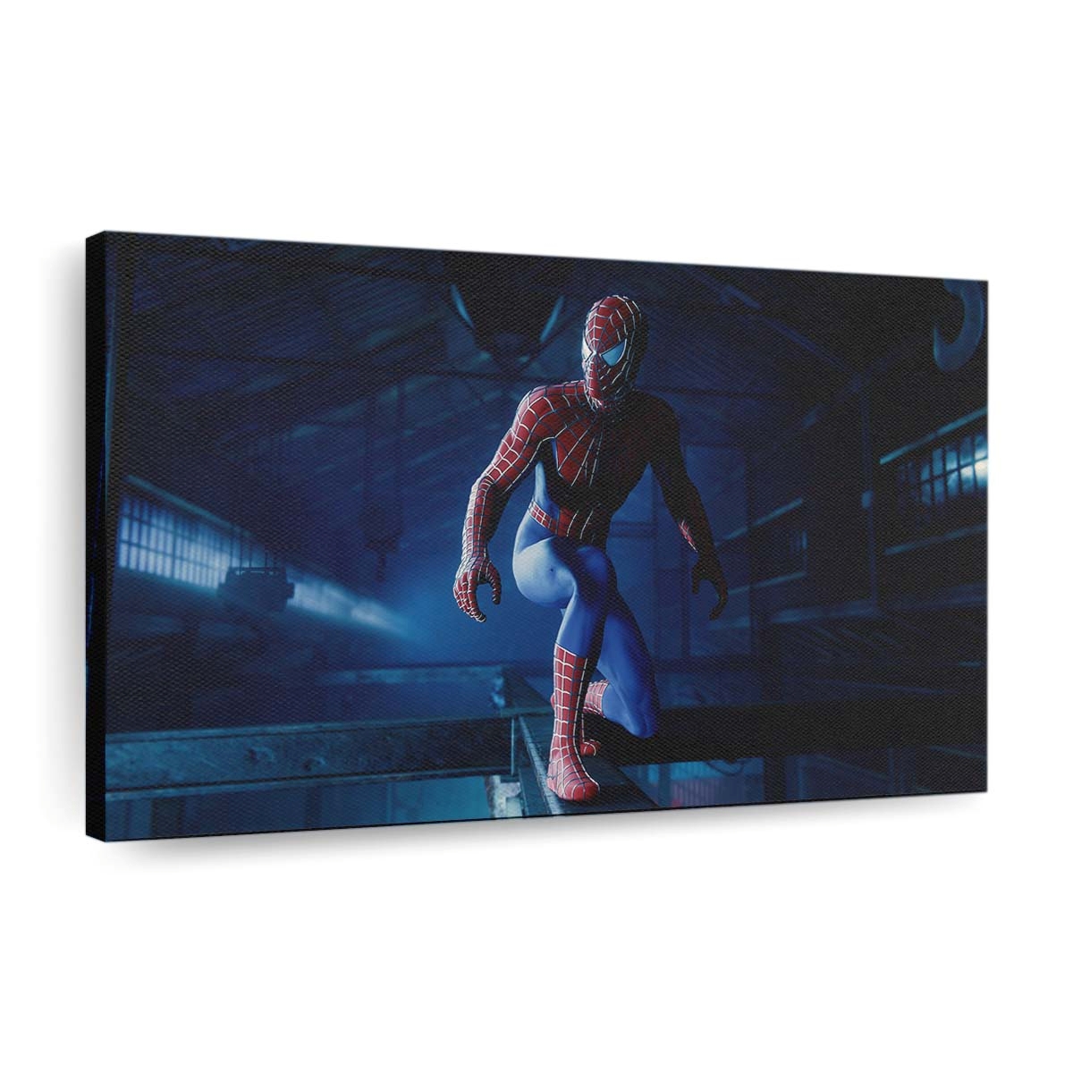 Spider Man im Lagerhaus Leinwandbild - Wanddeko