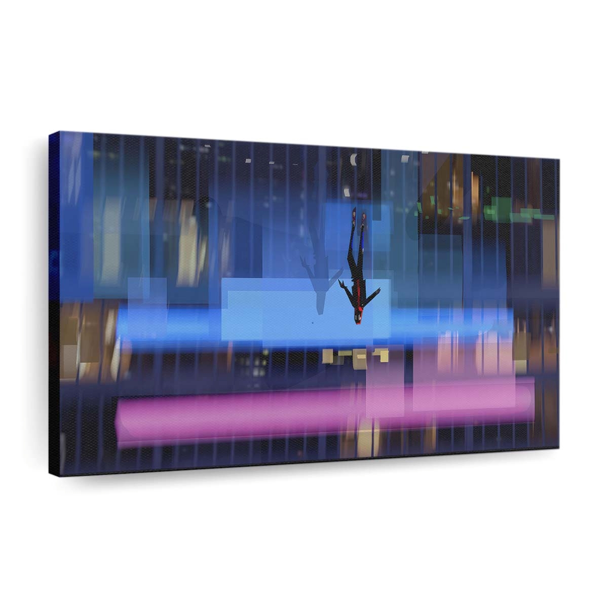 Spider Man Into The Spider Verse Sprung nach unten Leinwandbild - Wanddeko