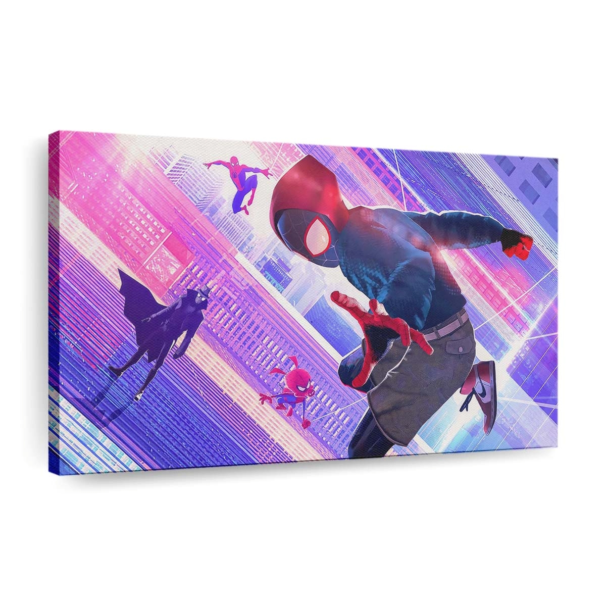Spider Man Into The Spider Verse Warriors Leinwandbild - Wanddeko