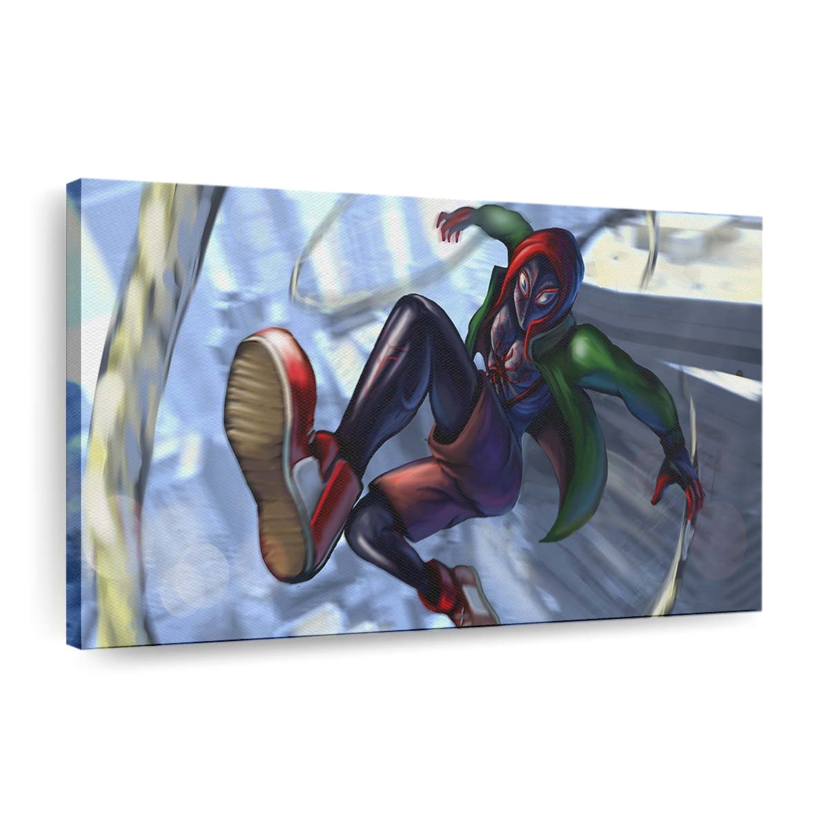 Spider Man Into The Spiderverse Digitale Kunst Leinwandbild - Wanddeko