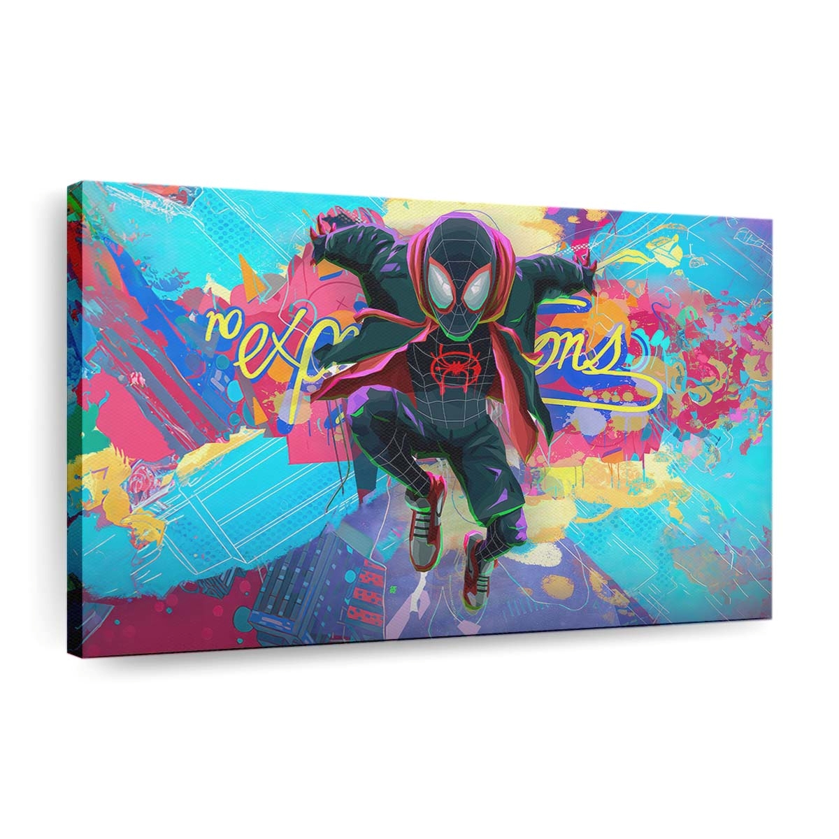 Spider Man Into The Spiderverse Fan Kunst Leinwandbild - Wanddeko