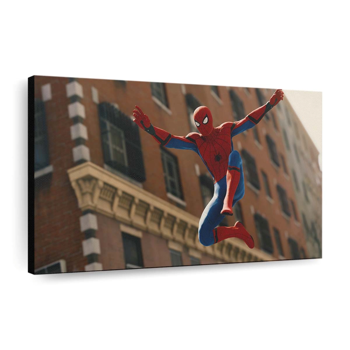 Spider Man springt Leinwandbild - Wanddeko