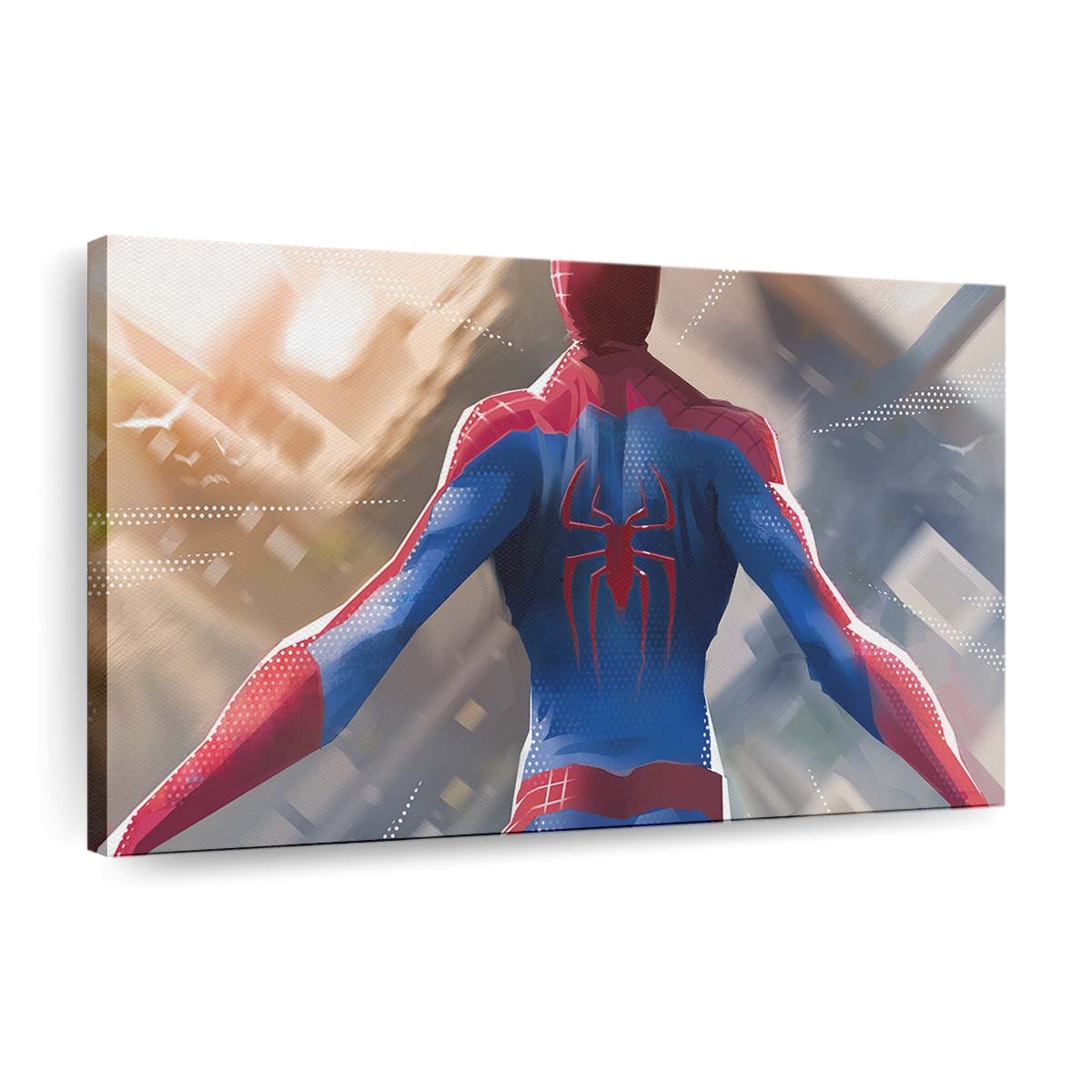 Spider Man springt herunter 2 Leinwandbild - Wanddeko
