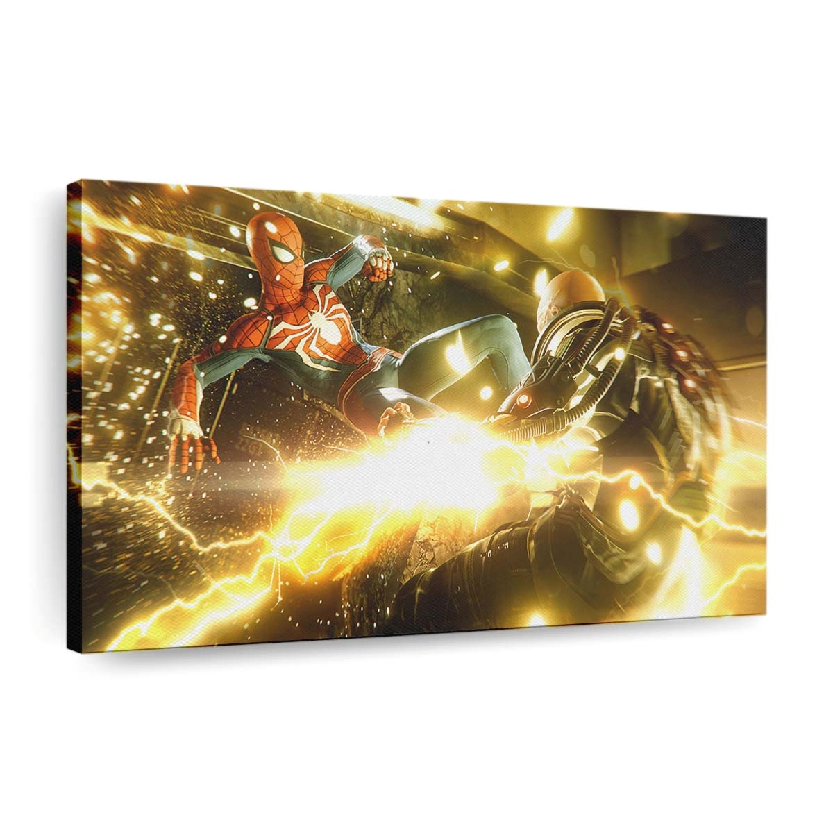 Spider Man tritt Electro Leinwandbild - Wanddeko