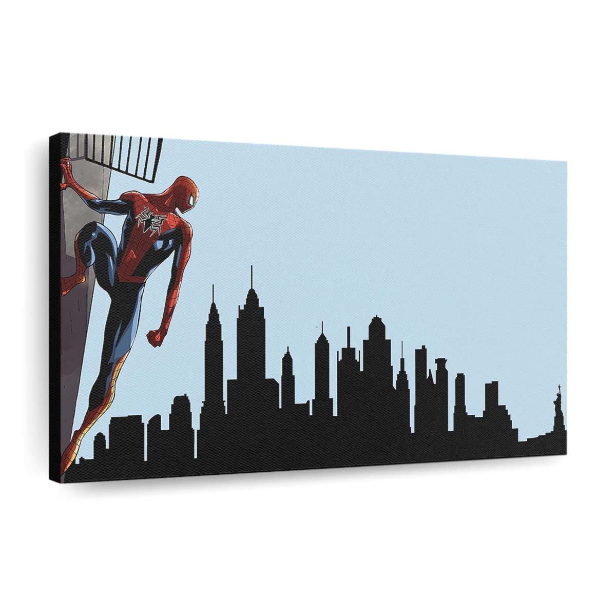 Spider Man blickt auf die Stadt Leinwandbild - Wanddeko