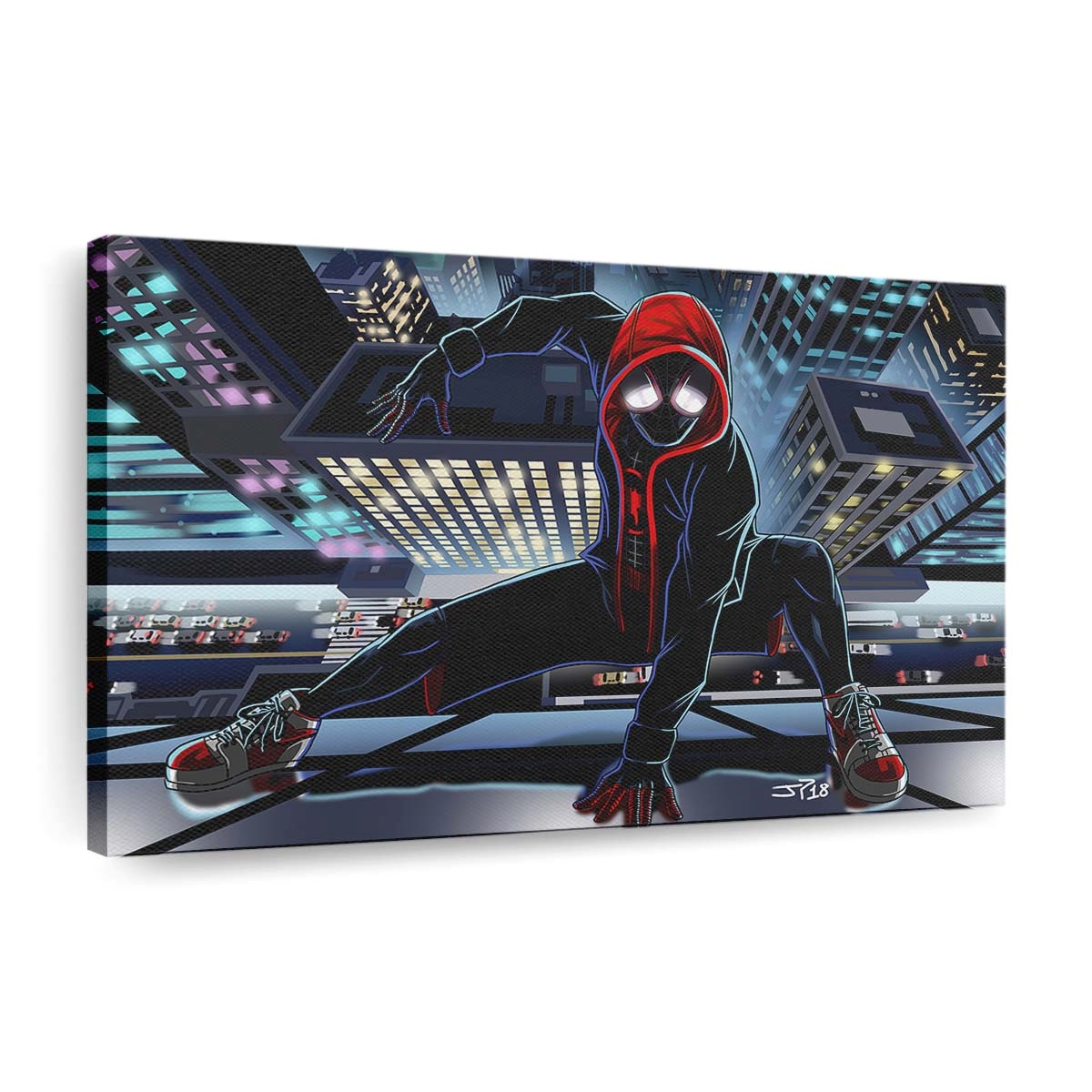 Spider Man Miles Morales Animiert Leinwandbild - Wanddeko