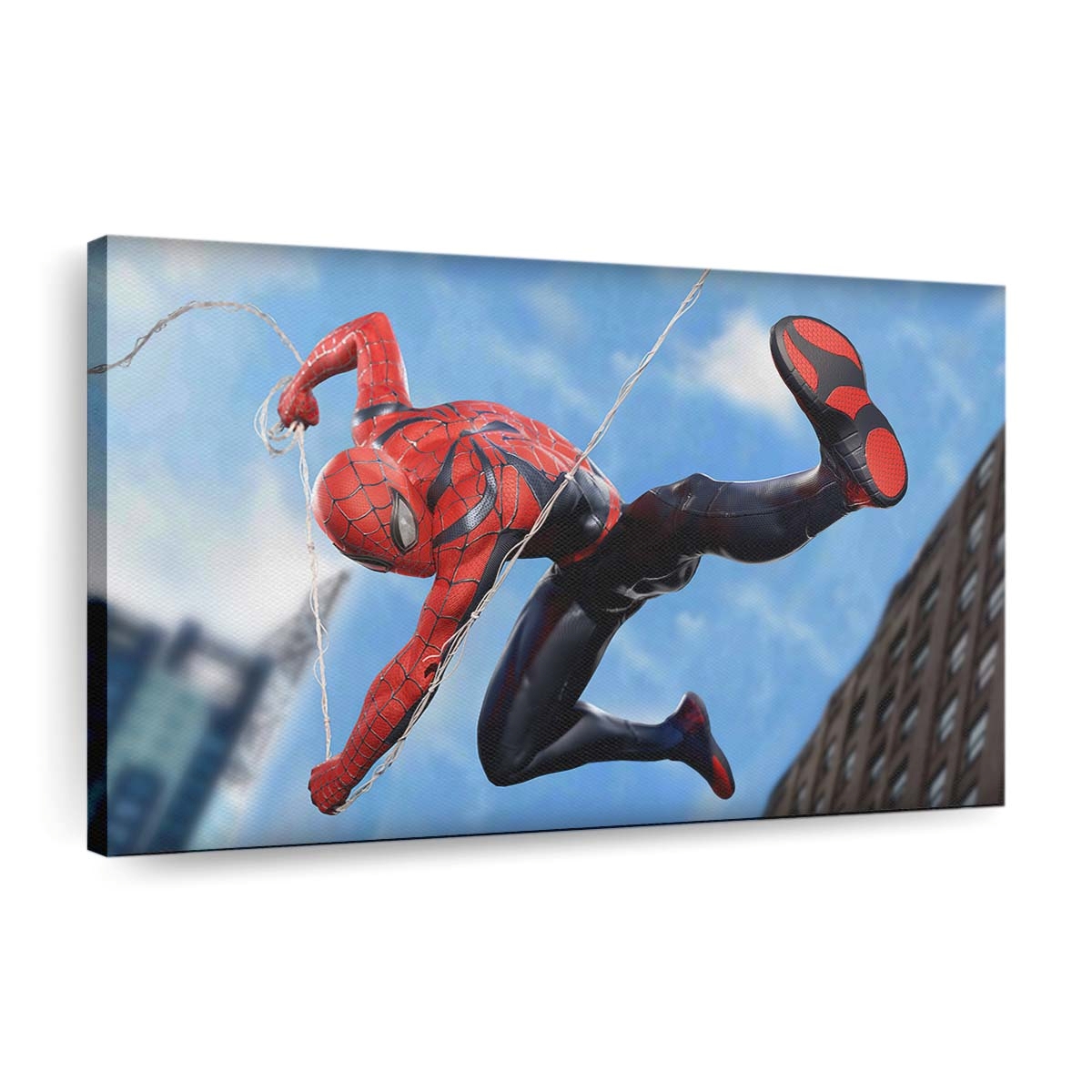 Spider Man Miles Morales Kick Leinwandbild - Wanddeko