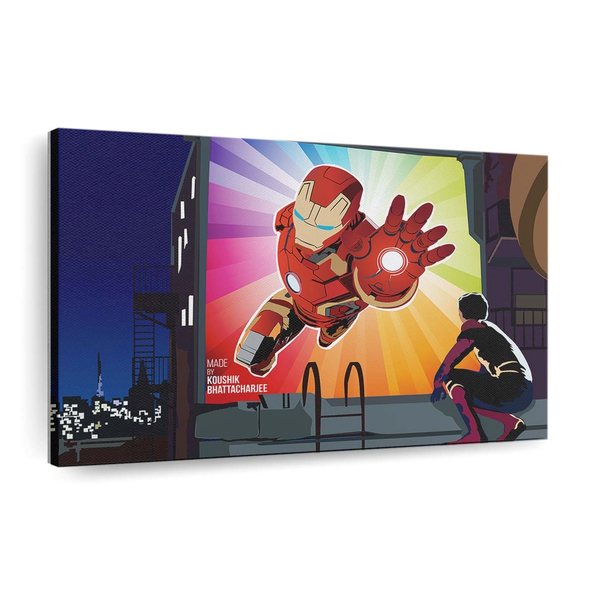 Spider Man Missing Iron Man Leinwandbild - Wanddeko